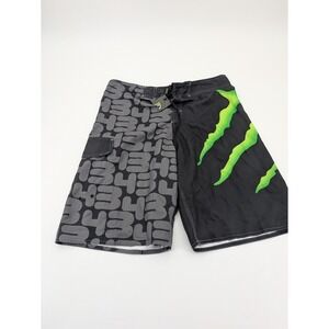Monster Energy Black Swim Trunks Shorts Men's 36 Surf Swim